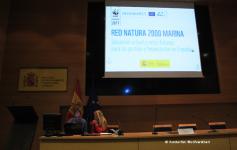 Óscar Esparza y Beatriz Ayala (WWF) preparando las jornadas sobre Red Natura 2000 marina